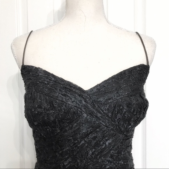 BADGLEY MISCHKA GREY EMPIRE LACED MINI SEQUIN SLEEVELESS EVENING DRESS - 8 - Picture 5 of 14